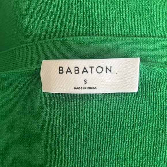 NWT Aritzia Babaton Georgia Cropped Cardigan Wool Blend Gloss Green Size S - Picture 6 of 7